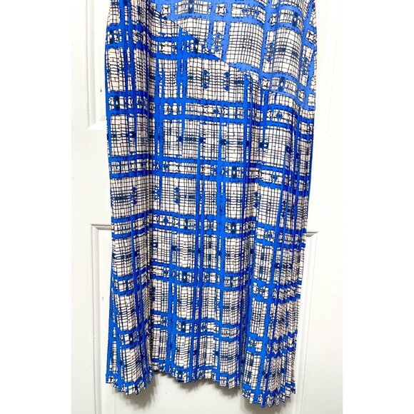 Anthropologie Dhruv Kapoor Plaid Mesh Midi Dress in Blue Size S - Picture 10 of 14